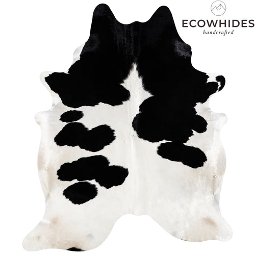 Brazilian Black and White Cowhide Rug Size 6'11" L x 6'0" W 3656
