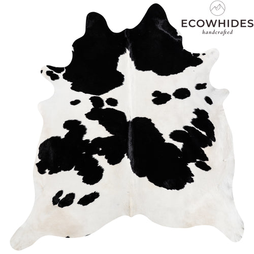 Brazilian Black and White Cowhide Rug Size 7'4" L x 7'3" W 3657