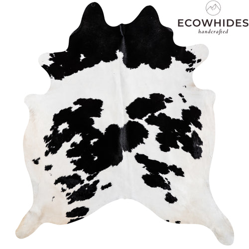 Brazilian Black and White Cowhide Rug Size 7'8" L x 7'0" W 3665