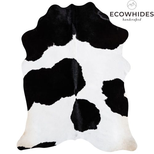 Brazilian Black and White Cowhide Rug Size 7'1" L x 5'9" W 3668