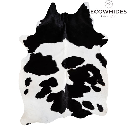 Brazilian Black and White Cowhide Rug Size 7'7" L x 5'5" W 3669