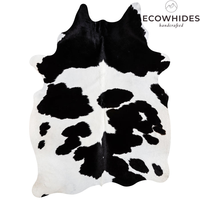 Brazilian Black and White Cowhide Rug Size 7'7" L x 5'5" W 3669