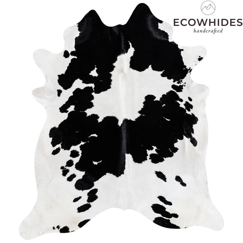 Brazilian Black and White Cowhide Rug Size 8'1" L x 7'1" W 3674