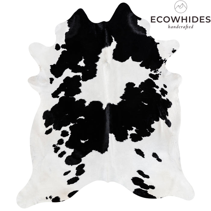 Brazilian Black and White Cowhide Rug Size 8'1" L x 7'1" W 3674