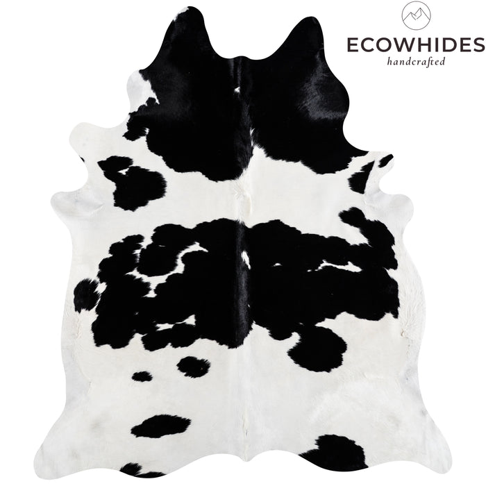 Brazilian Black and White Cowhide Rug Size 7'8" L x 6'10" W 3675