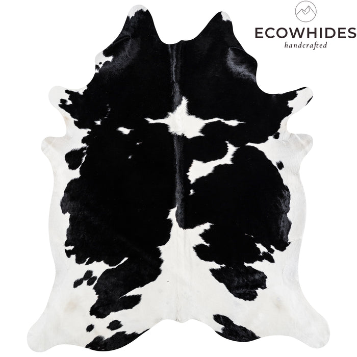 Brazilian Black and White Cowhide Rug Size 8'2" L x 7'0" W 3676
