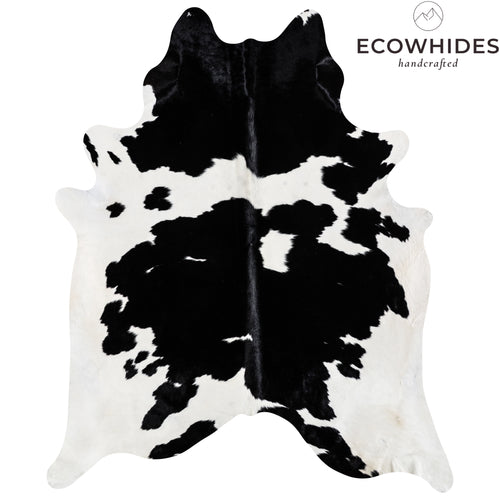 Brazilian Black and White Cowhide Rug Size 8'1" L x 6'10" W 3678