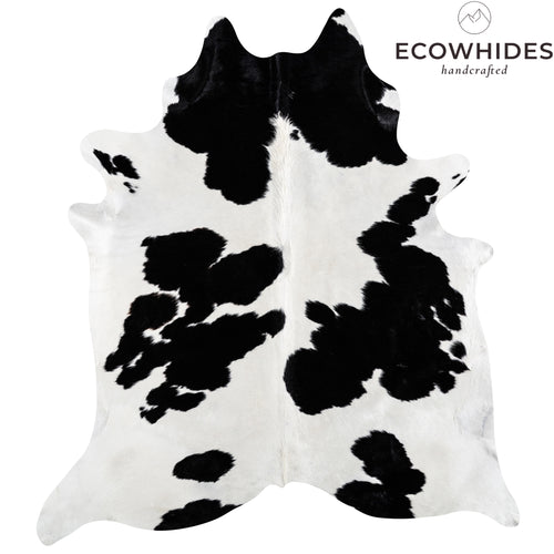 Brazilian Black and White Cowhide Rug Size 8'0" L x 7'0" W 3680