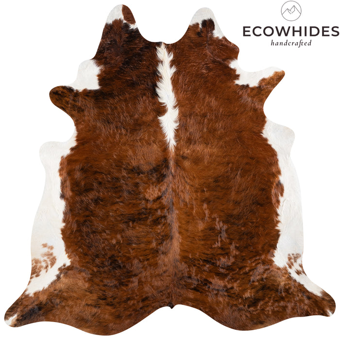 Brazilian Brindle White Belly and Backbone Cowhide Rug Size 7'8" L x 7'9" W 3693