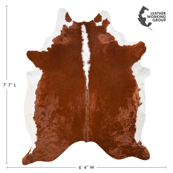Brazilian Hereford Cowhide Rug Size 7'7" L x 6'4" W 3696