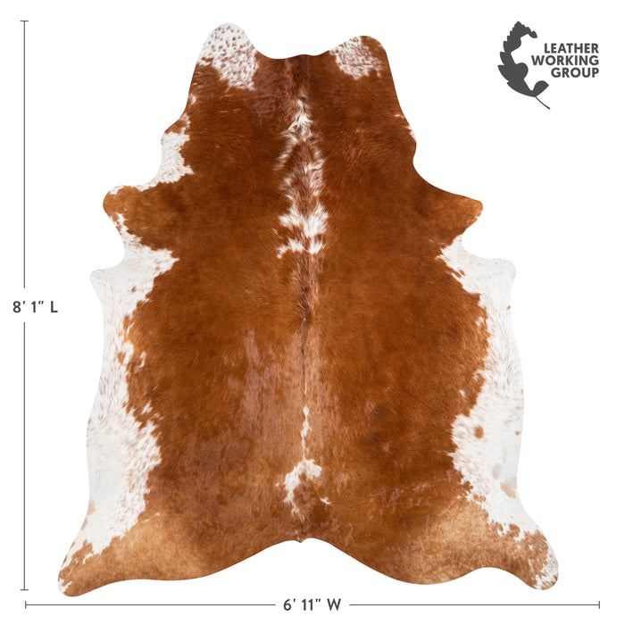 Brazilian Hereford Cowhide Rug Size 8'1" L x 6'11" W 3697