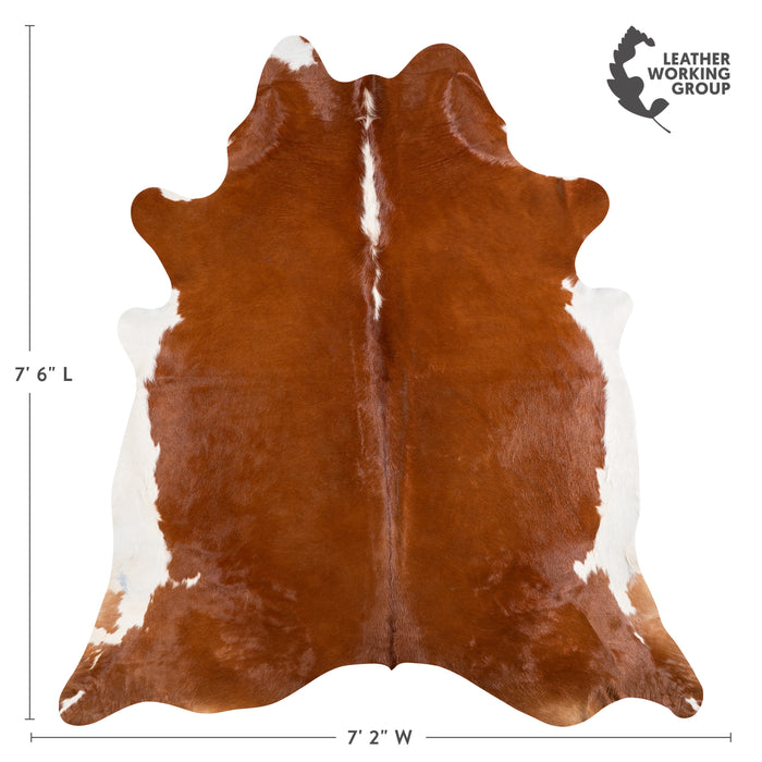 Brazilian Hereford Cowhide Rug Size 7'6" L x 7'2" W 3699
