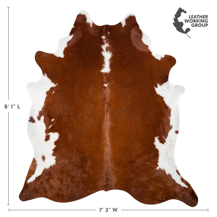 Brazilian Hereford Cowhide Rug Size 8'1" L x 7'3" W 3701