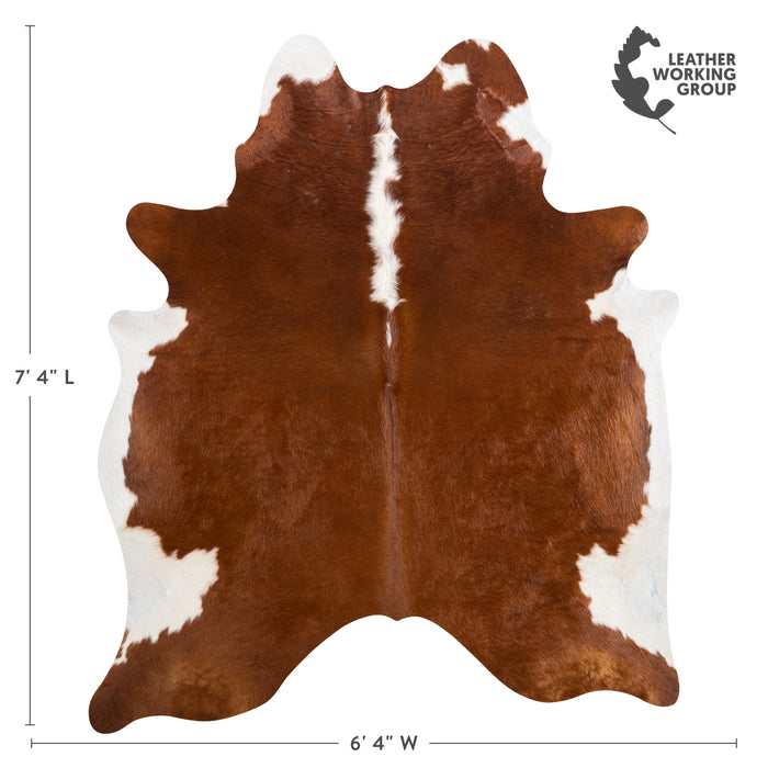 Brazilian Hereford Cowhide Rug Size 7'4" L x 6'4" W 3708