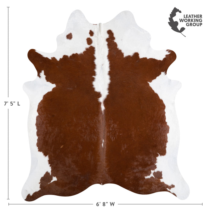 Brazilian Hereford Cowhide Rug Size 7'5" L x 6'8" W 3709