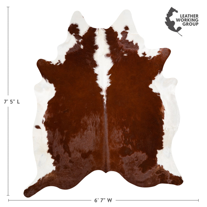 Brazilian Hereford Cowhide Rug Size 7'5" L x 6'7" W 3710