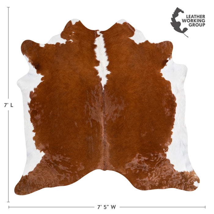 Brazilian Hereford Cowhide Rug Size 7'0" L x 7'5" W 3711