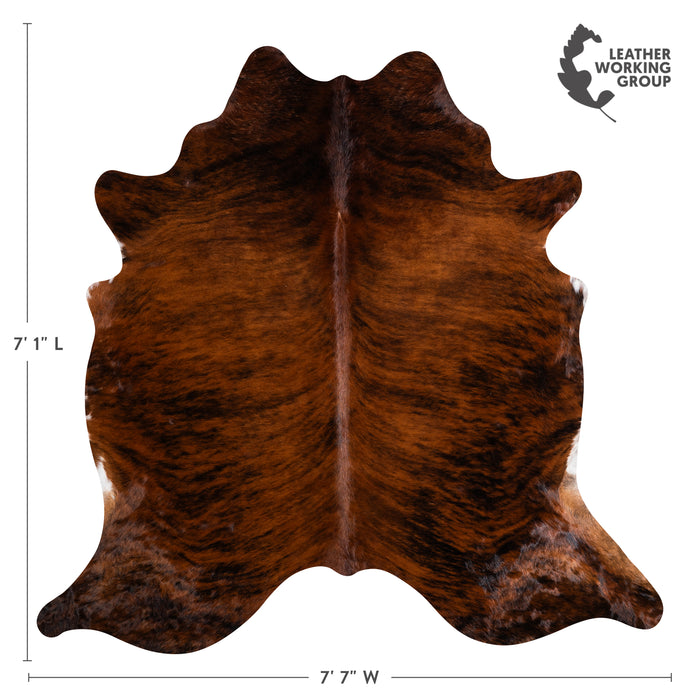 Brazilian Brindle Cowhide Rug Size 7'1" L x 7'7" W 3752