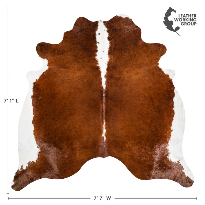 Brazilian Hereford Cowhide Rug Size 7'1" L x 7'7" W 3760