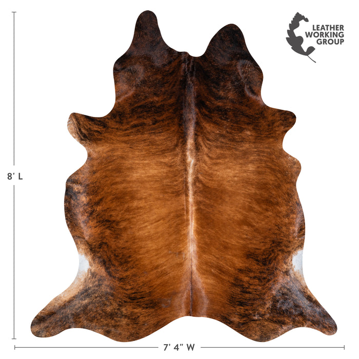 Brazilian Brindle Cowhide Rug Size 8'0" L x 7'4" W 3787