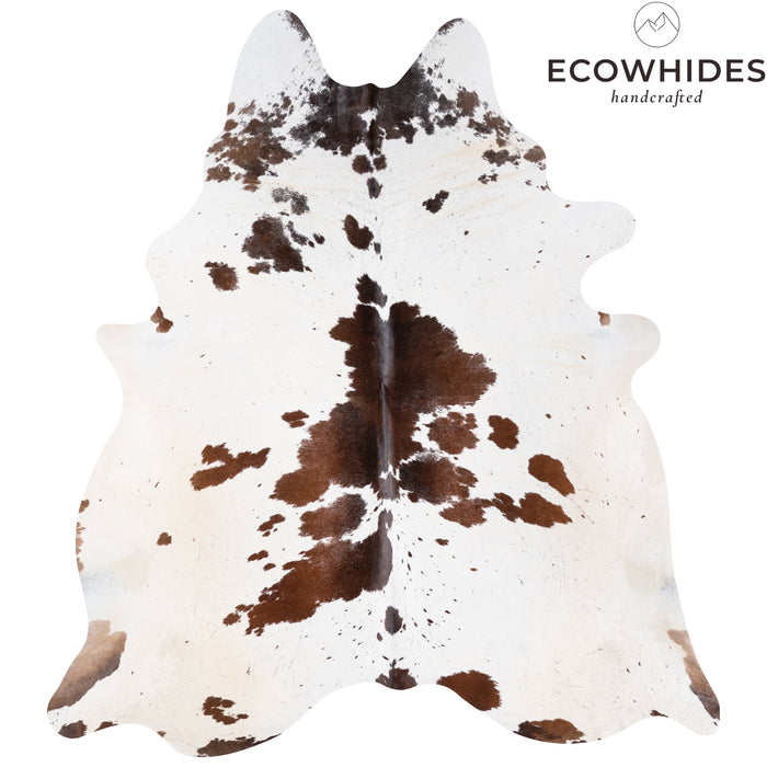 Brazilian Chocolate and White Cowhide Rug Size 7'3" L x 6'7" W 3789