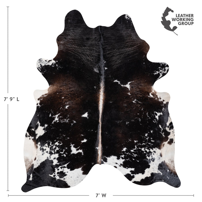 Brazilian Assorted Dark Cowhide Rug Size 7'9" L x 7'0" W 3805