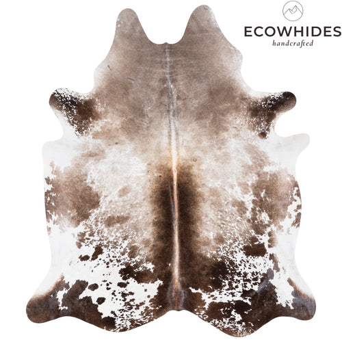 Brazilian Brown Salt and Pepper Cowhide Rug Size 7'6" L x 6'6" W 3809