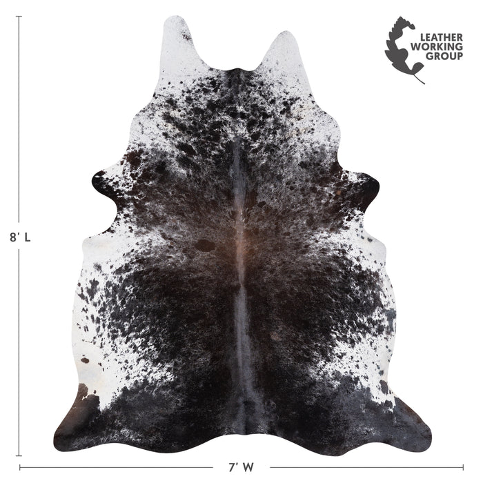 Brazilian Black Salt and Pepper Cowhide Rug Size 8'0" L x 7'0" W 3810