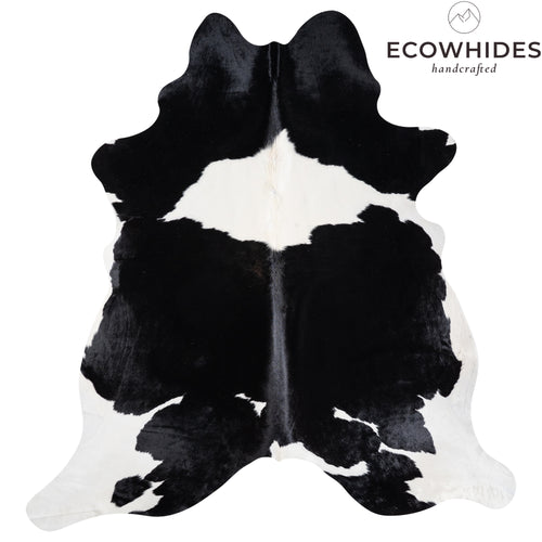 Brazilian Black and White Cowhide Rug Size 7'1" L x 7'0" W 3811