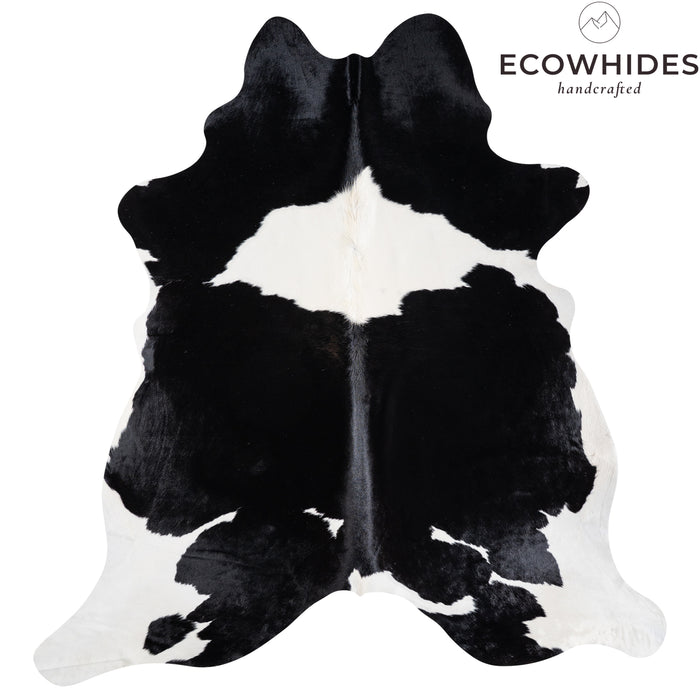 Brazilian Black and White Cowhide Rug Size 7'1" L x 7'0" W 3811