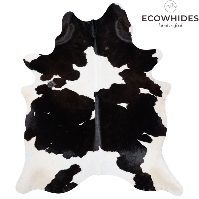Brazilian Black and White Cowhide Rug Size 8'1" L x 7'1" W 3812