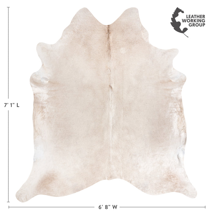 Brazilian Champagne Cowhide Rug Size 7'1" L x 6'8" W 3815