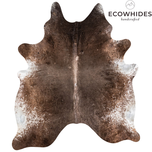 Brazilian Brown Salt and Pepper Cowhide Rug Size 7'7" L x 6'9" W 3827