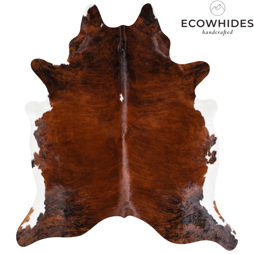 Brazilian Brindle White Belly Cowhide Rug Size 7'7" L x 6'11" W 3834