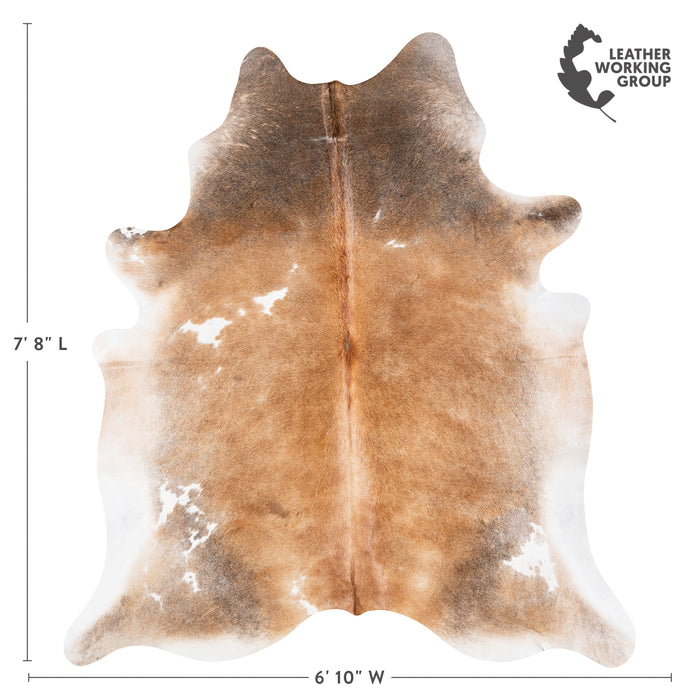 Brazilian Grey Palomino Cowhide Rug Size 7'8" L x 6'1" W 3839