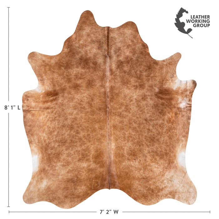 Brazilian Beige Cowhide Rug Size 8'1" L x 7'2" W 3844