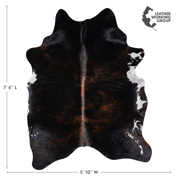 Brazilian Dark Brindle Cowhide Rug Size 7'6" L x 5'1" W 3846