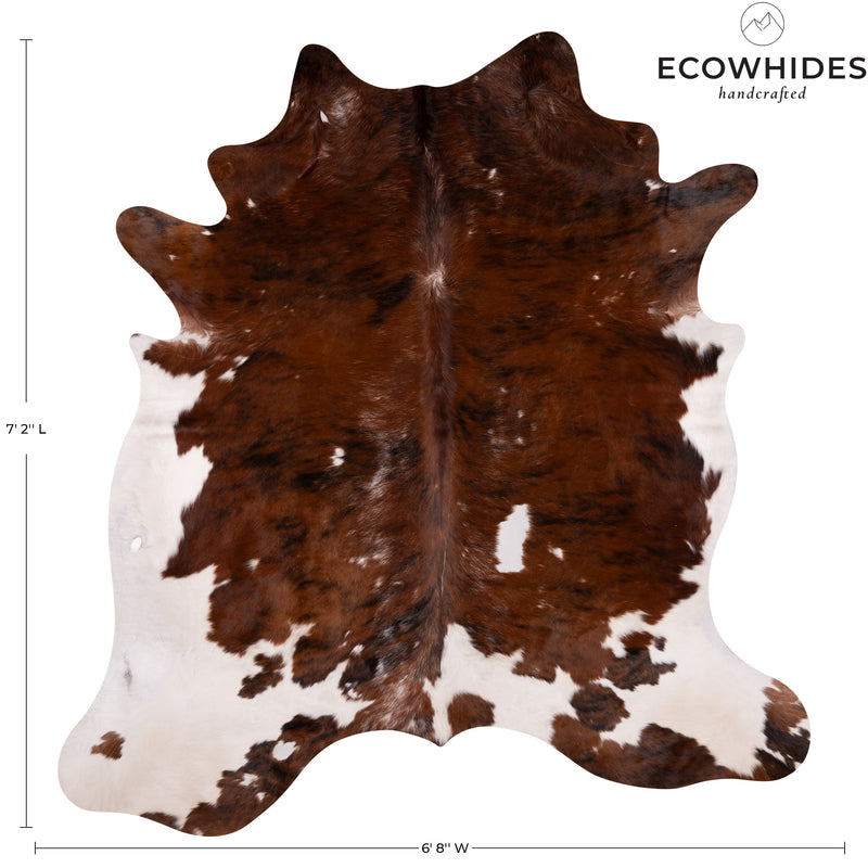 Vintage Tricolor Cowhide Rug Size 7'2'' L X 6'8'' W 4924 | eCowhides