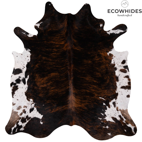 Tricolor Cowhide Rug Size 7'4" L X 7' W 4936 , Stain Resistant Fur | eCowhides