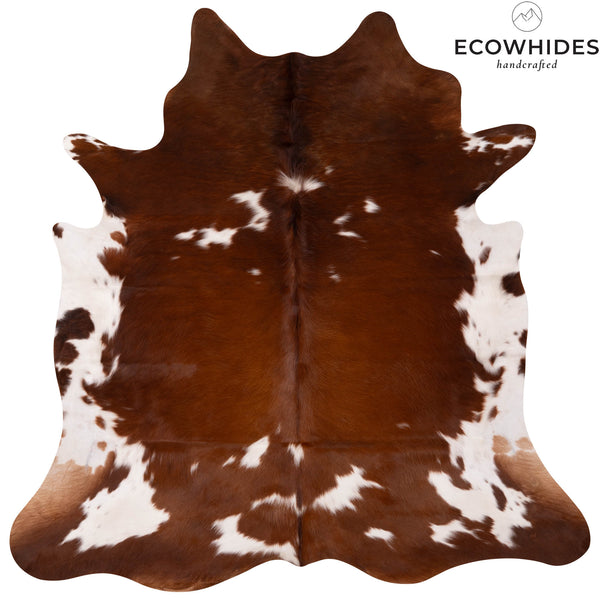 Brown And White Cowhide Rug Size 6'8'' L X 6'7'' W 4953 , Stain Resistant Fur | eCowhides