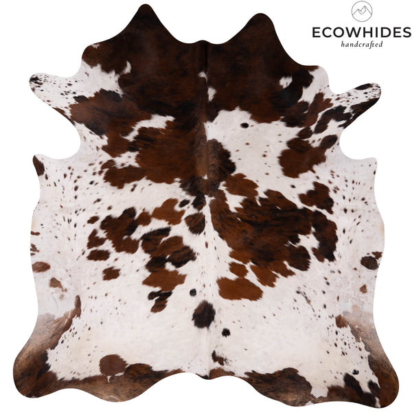 Tricolor Cowhide Rug Size 7'6'' L X 7'3'' W 4956 , Stain Resistant Fur | eCowhides