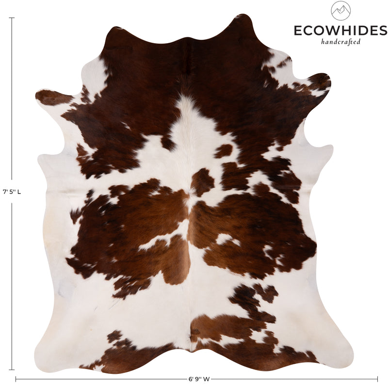 Tricolor Cowhide Rug Size 7'3'' L X 6'5'' W 4958 , Stain Resistant Fur | eCowhides