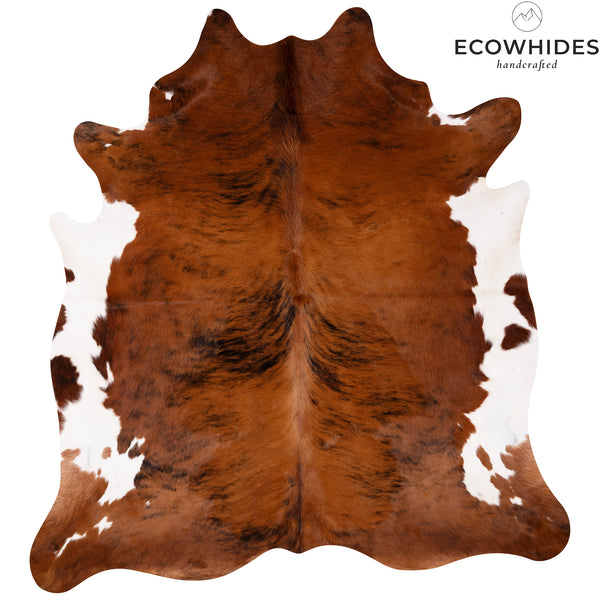 Brindle White Belly Cowhide Rug Size 7'5'' L X 7'1'' W 4963 , Stain Resistant Fur | eCowhides