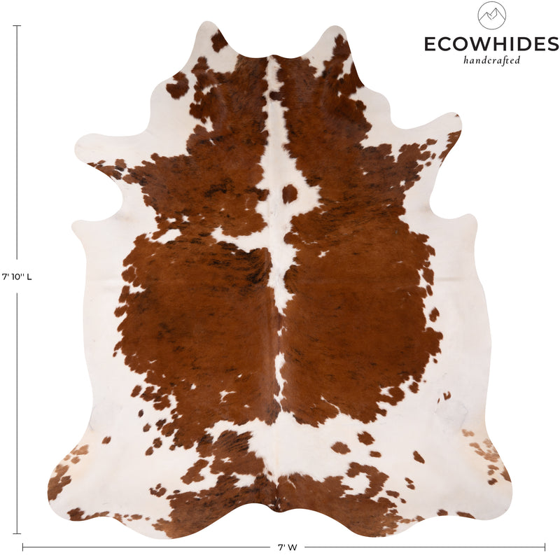 Tricolor Cowhide Rug Size 7'10'' L X 7' W 4965 , Stain Resistant Fur | eCowhides