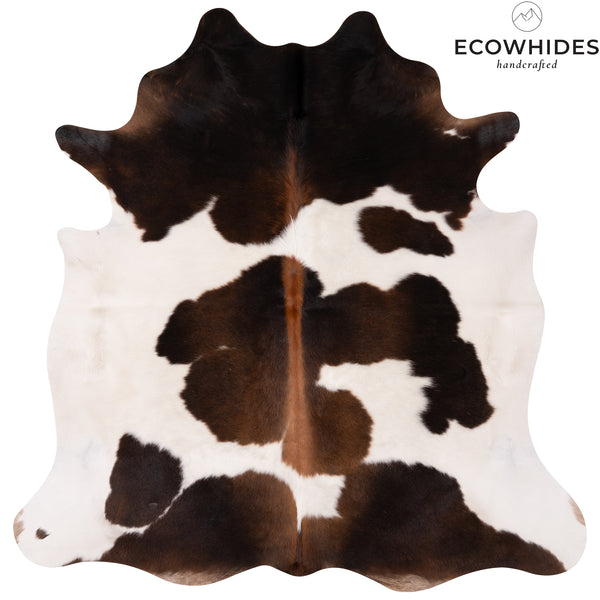 Chocolate and White Cowhide Rug Size 6'3'' L x 6'3'' W 4969