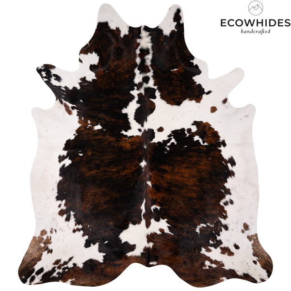 Tricolor Cowhide Rug Size 8' L X 7' W 4972 , Stain Resistant Fur | eCowhides