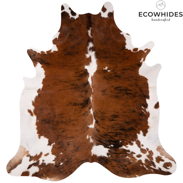 Tricolor Cowhide Rug Size 7'5'' L X 7' W 4977 , Stain Resistant Fur | eCowhides
