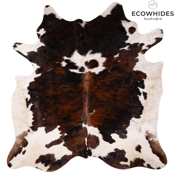 Tricolor Cowhide Rug Size 7'8'' L X 7'5'' W 4986 , Stain Resistant Fur | eCowhides