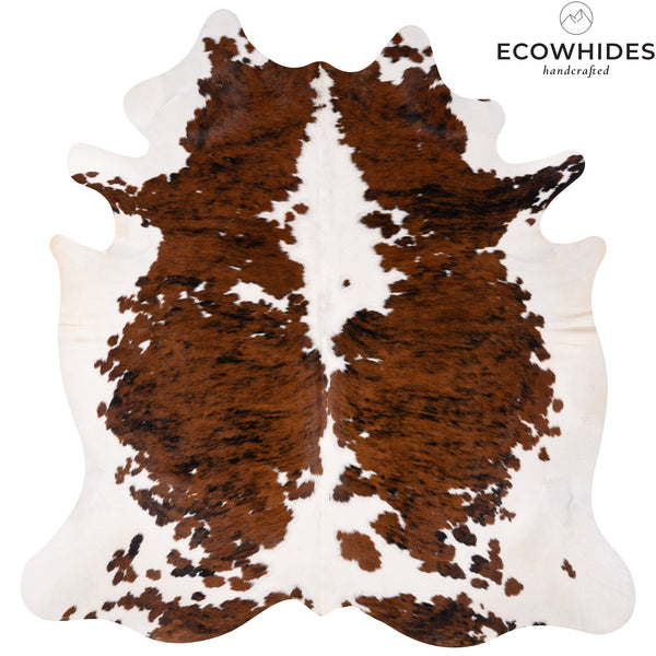 Tricolor Cowhide Rug Size 6'6'' L X 6'3'' W 5019 , Stain Resistant Fur | eCowhides