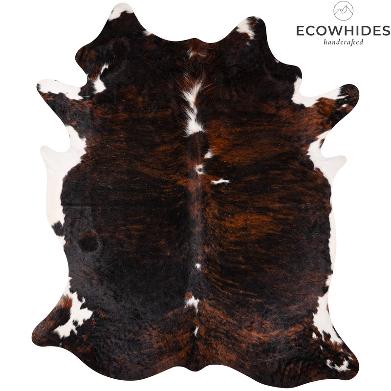 Dark Tricolor Cowhide Rug Size 7'6'' L x 6'4'' W 5097